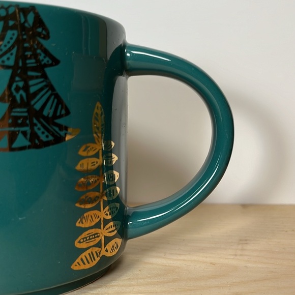 STARBUCKS - Green and Gold Tree Mug - Picture 3 of 6